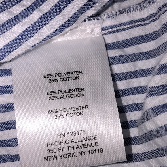 Jones NY size medium blue striped preppy top - Picture 7 of 7